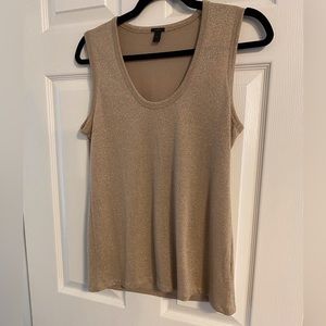 J Crew sparkle Scoop Gold Tank Sleeveless top. S. Beautiful.